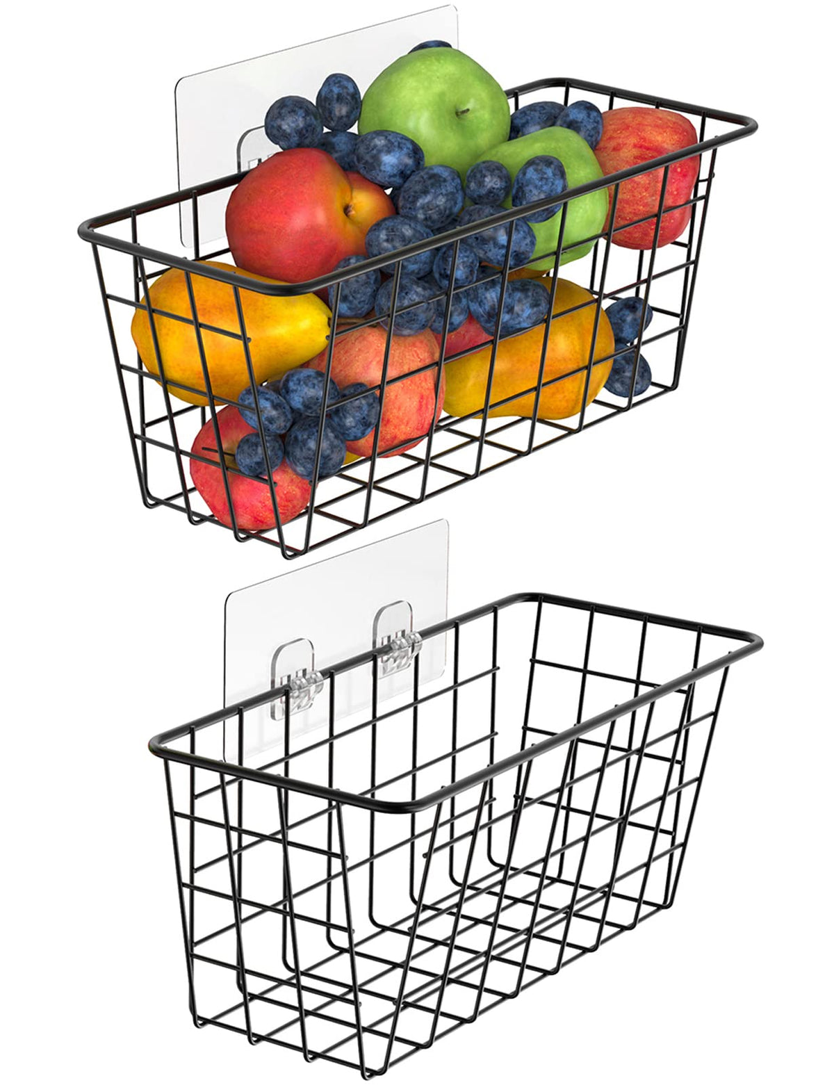 Deertaip canastas colgantes para cocina en pared, ahorro de espacio.