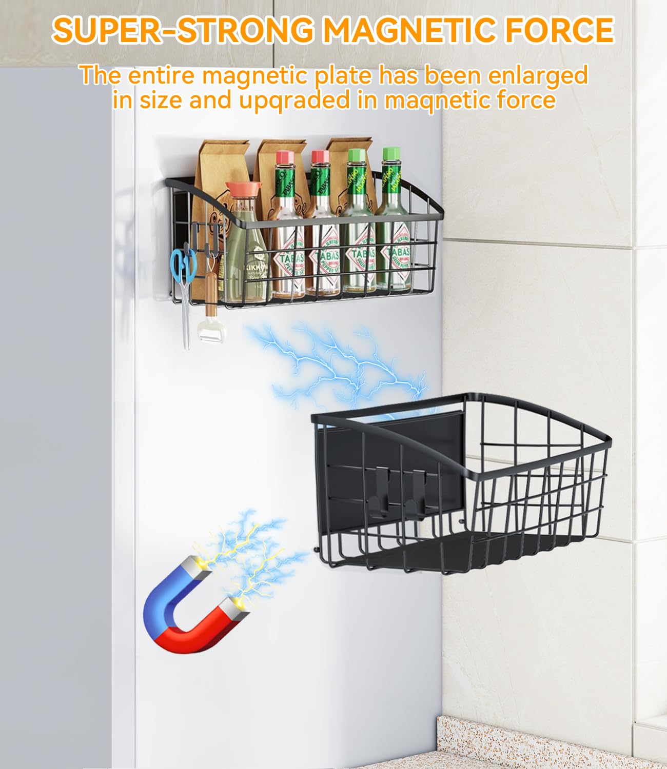 DegMongee estante magnético para frigorífico, gran capacidad para frutas, patatas y snacks.