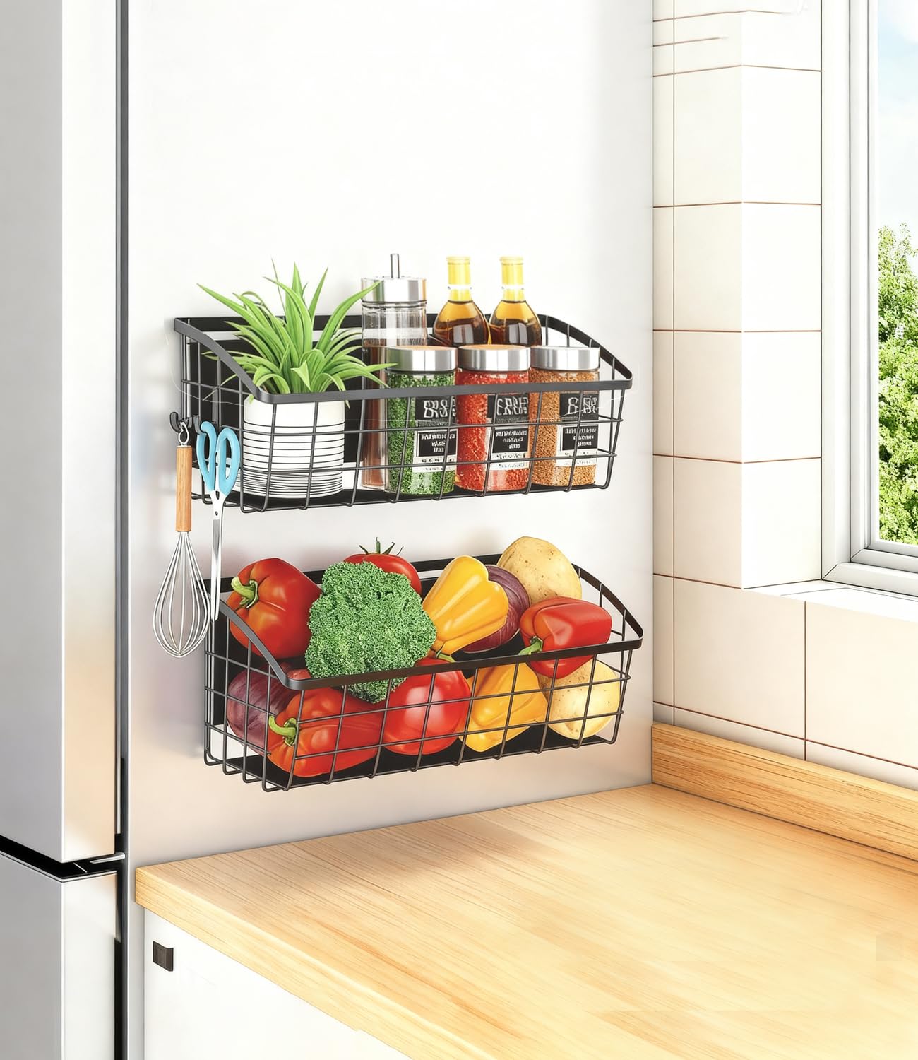 DegMongee uso multi-escena en cocina, organizador práctico para frigorífico u otros metales.