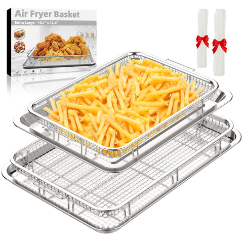 DEGOVIN bandejas grandes y pequeñas para horno y freidora de aire, cocina más eficiente.
