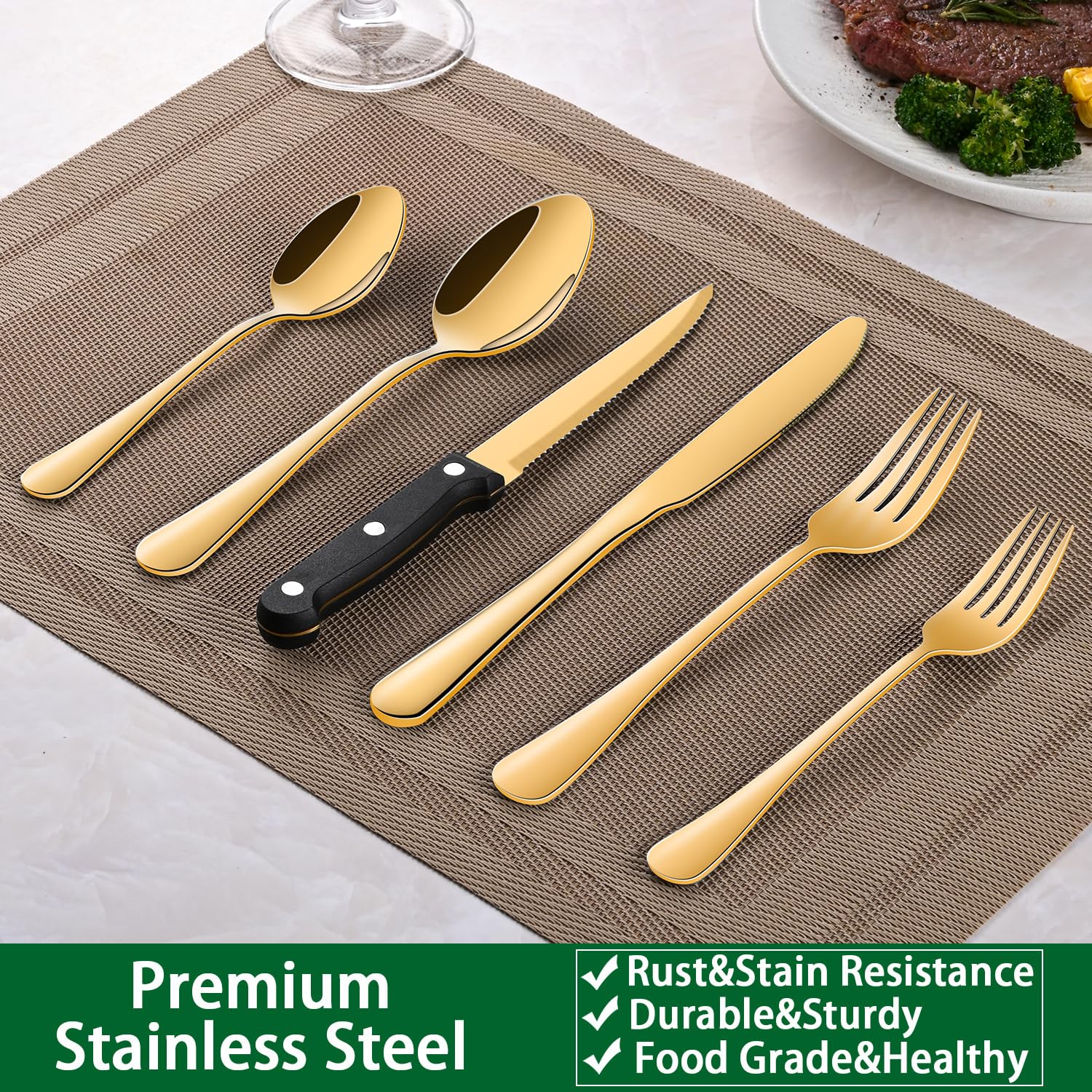 Diseño cómodo Dehov oro, agarre suave y equilibrio perfecto.