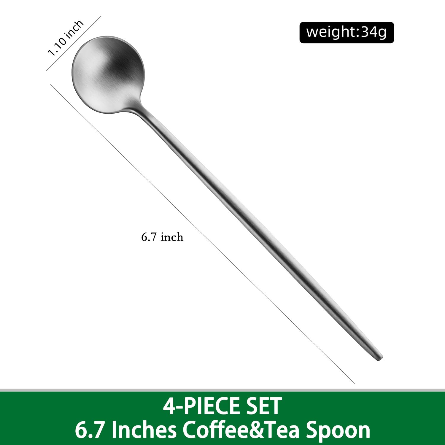 Cucharas Dehov para té 6,7 pulgadas con mango elegante para remover.