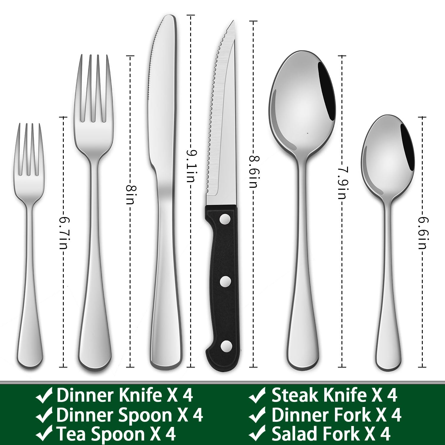 Dehov cuchillos de bistec, filo afilado para cortes precisos.