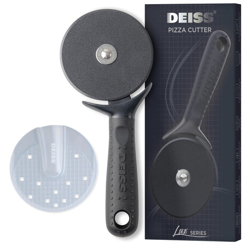 Cortapizza Deiss Lux con rueda de 4 pulgadas para cortes precisos.