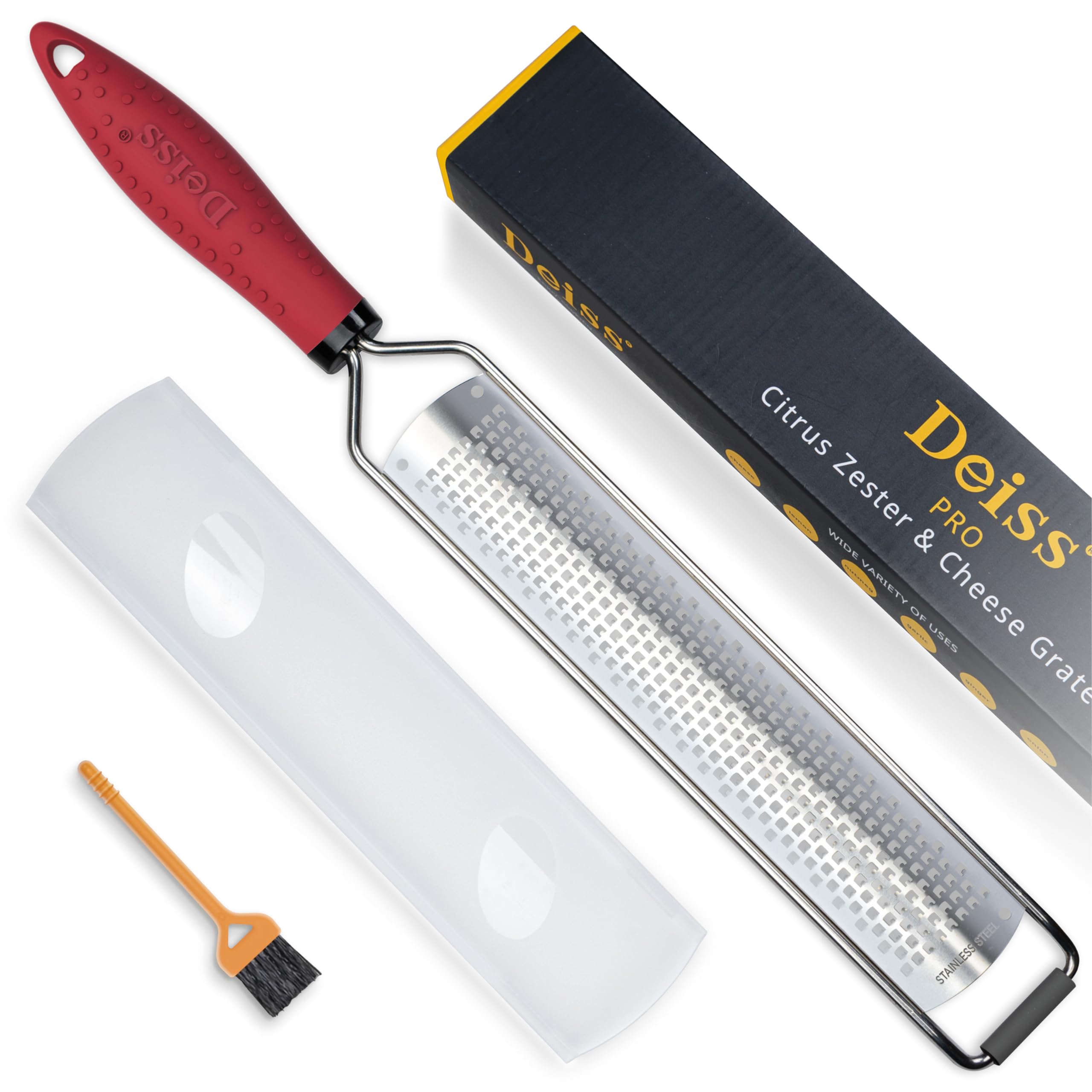 Deiss PRO rallador de cítricos con mango ergonómico para un agarre cómodo.