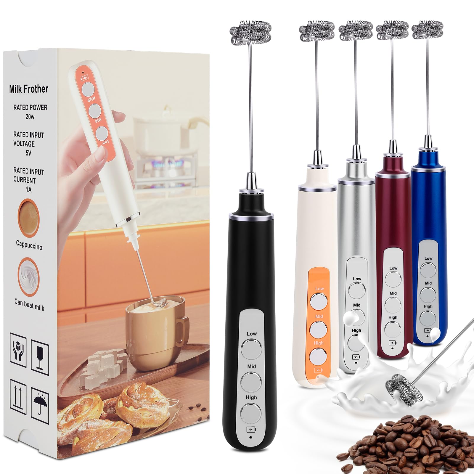La Batidora de Mano Dejaf recargable crea espuma suave para el café.