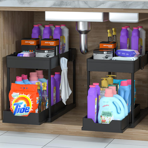 DEKAVA uso multipropósito para baño y cocina, negro; organiza suministros.