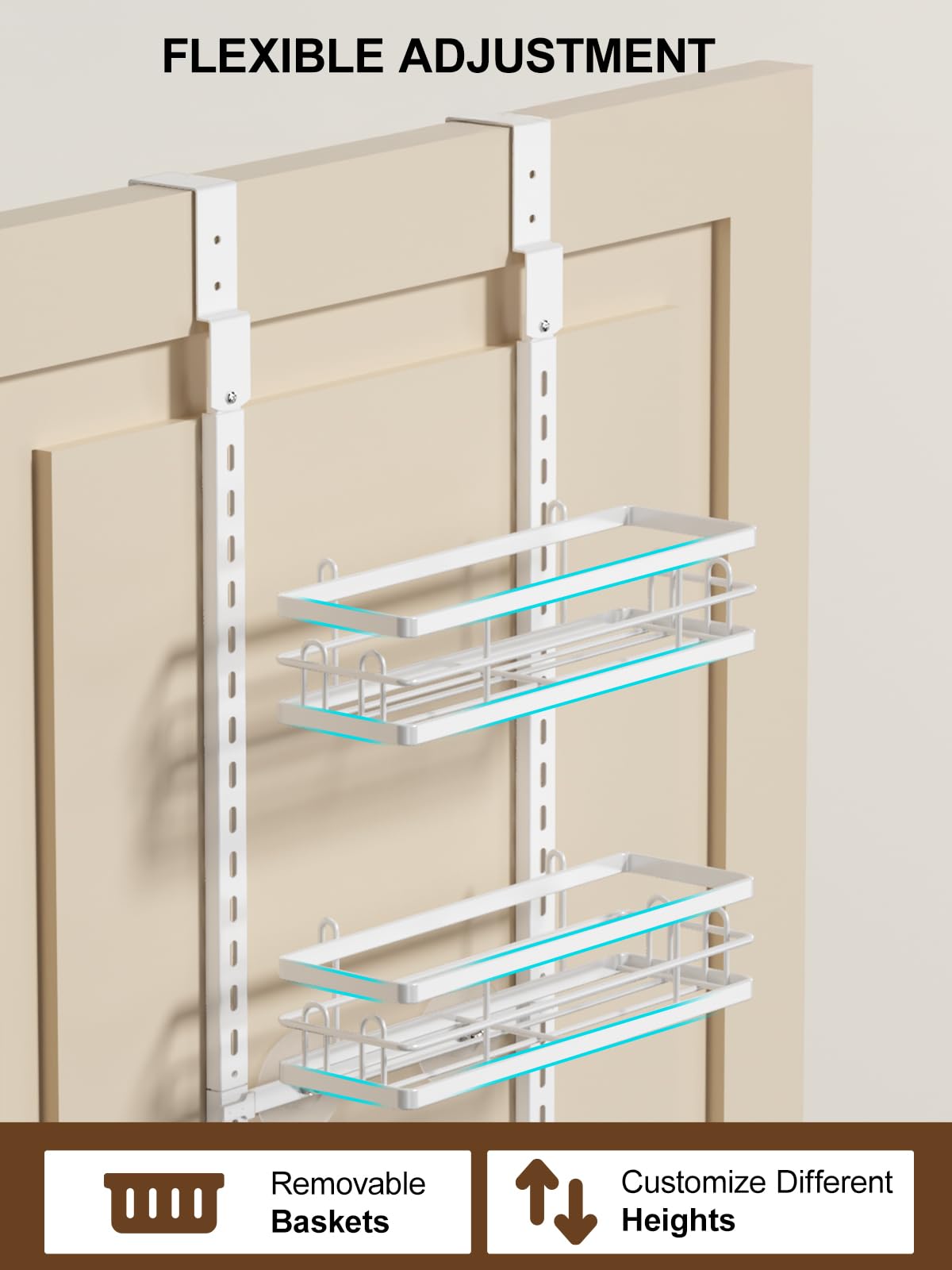 Delamu adhesivos para puerta, 8 bandejas para seguridad y orden.