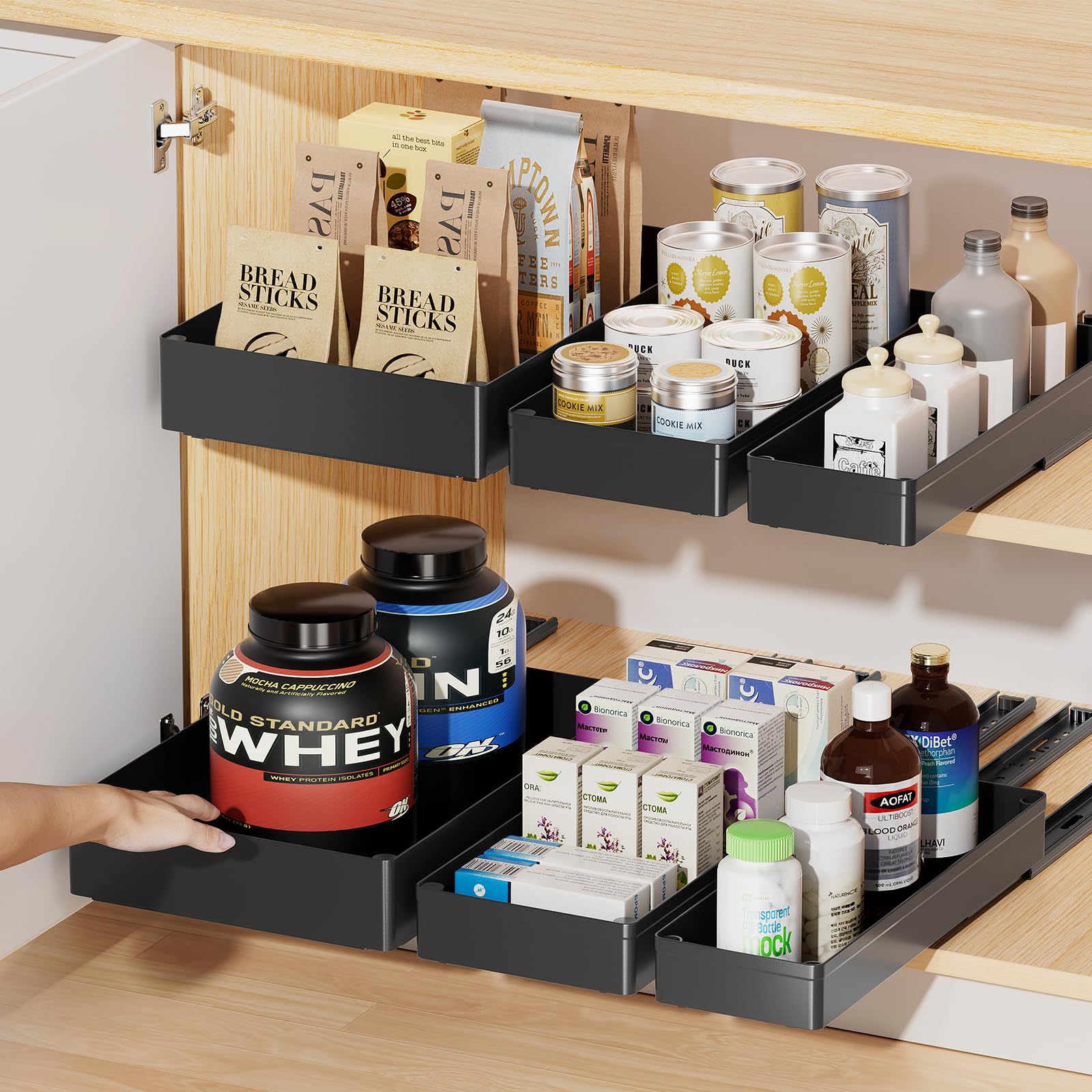 Delamu armario organizado con cajones deslizantes, maximiza espacio