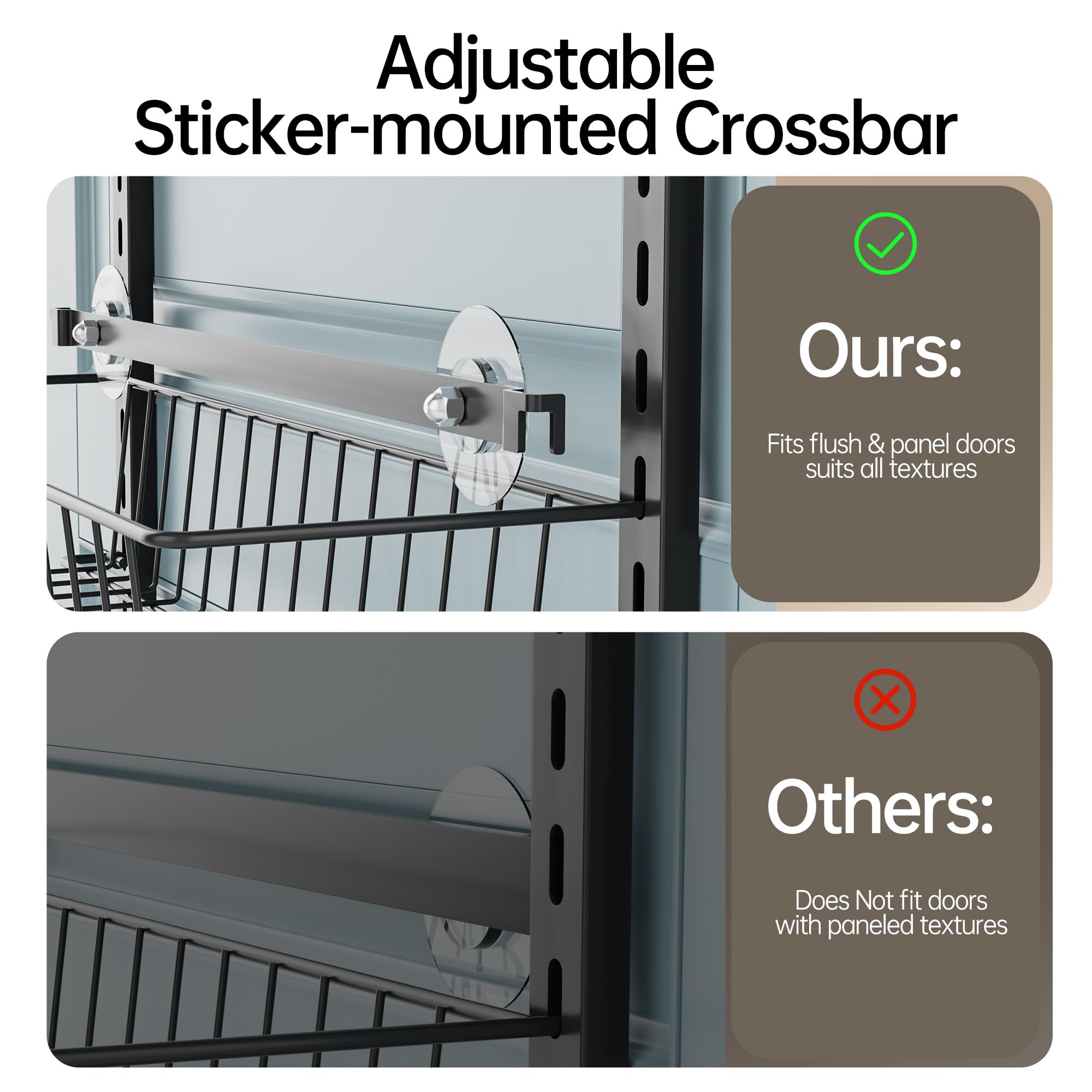 Delamu barras antideslizantes mantienen el organizador estable al abrir.