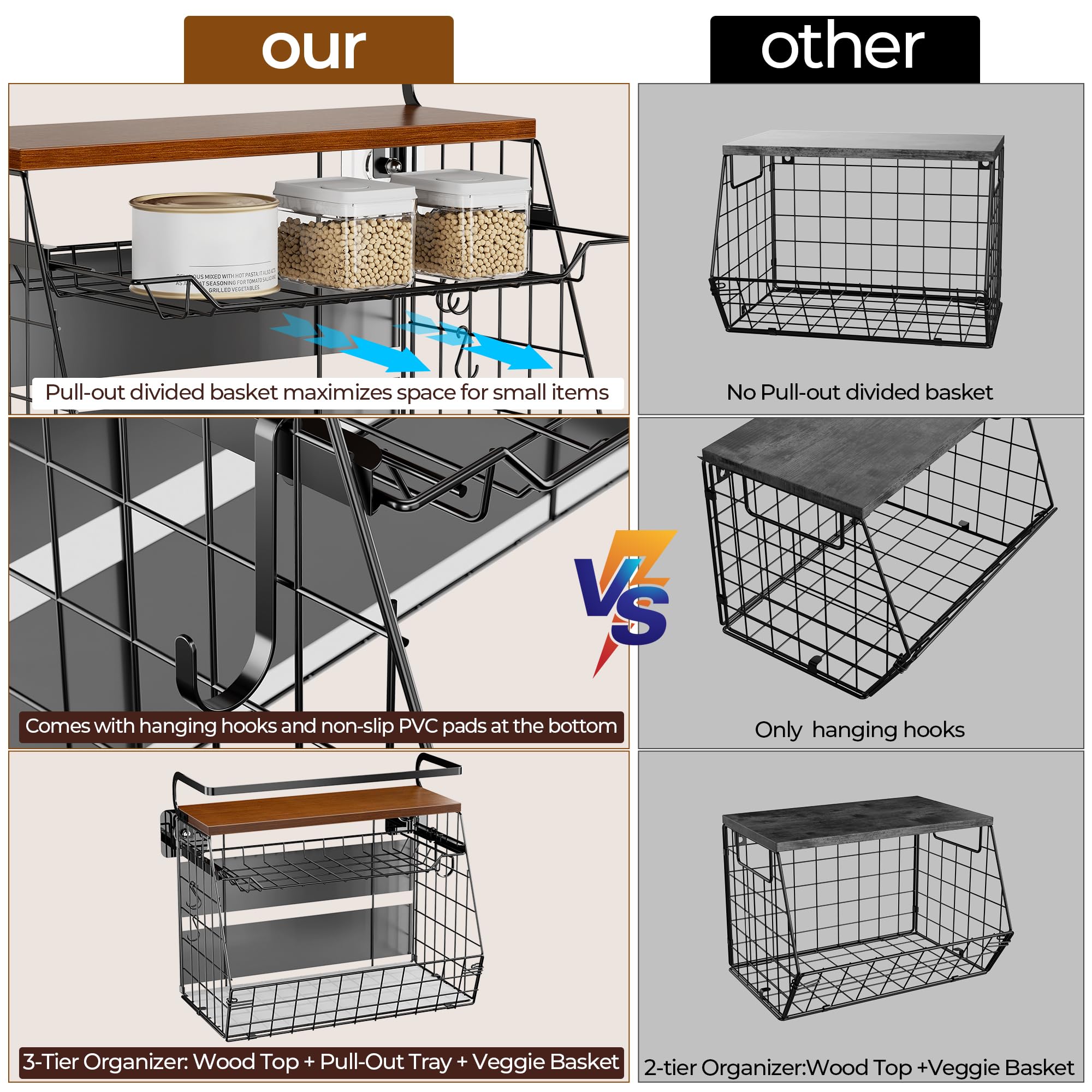Delamu base ventilada del estante evita deslizamientos y facilita la visibilidad.