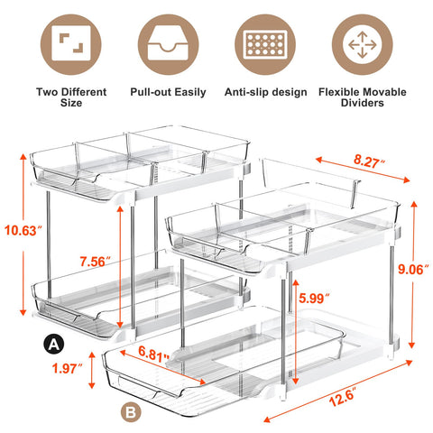 Delamu cajones deslizantes para cocina y baño facilitan el acceso a artículos.