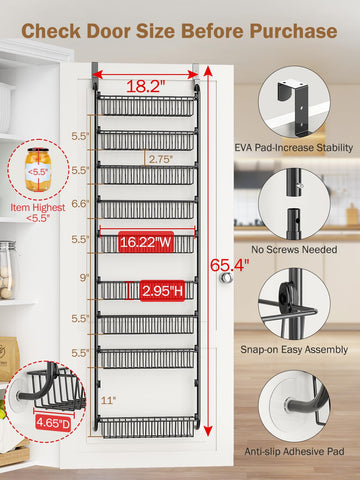 Delamu cestas ajustables para puerta permiten adaptar el tamaño a tus artículos.