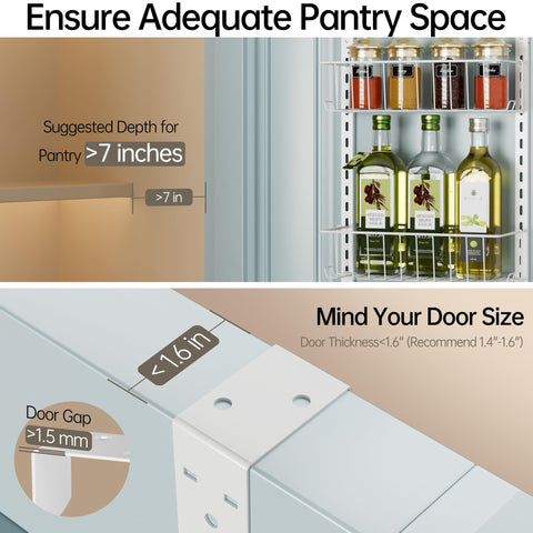 Dimensiones de la despensa: profundidad 5 pulgadas.