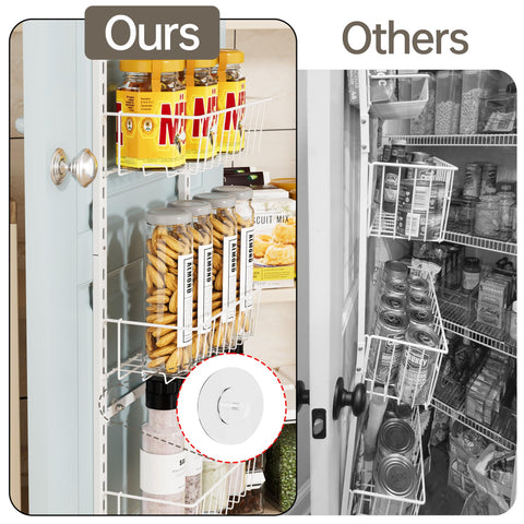 Estantes de metal duradero Delamu para frascos y envases.