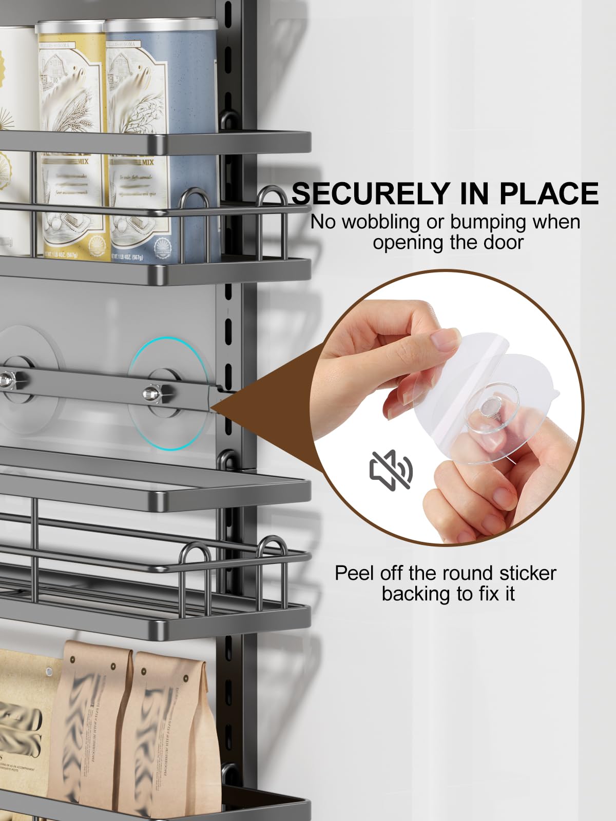 Delamu estructura metalica resistente para despensa, soporta el peso de frascos y conservas.