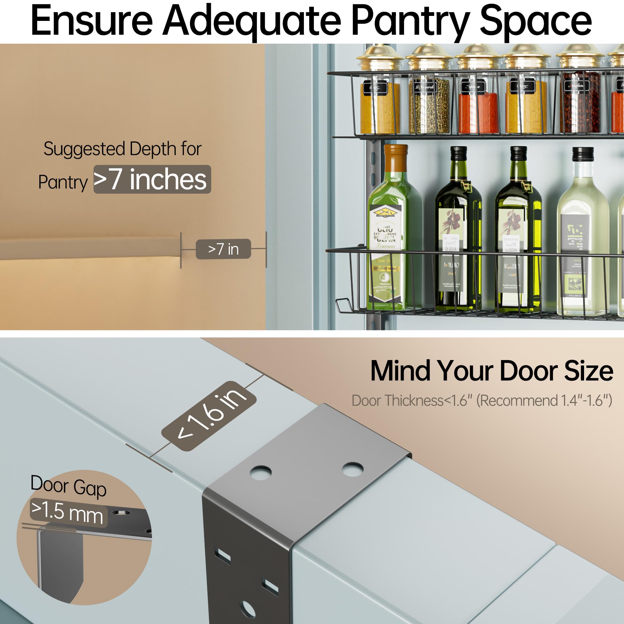 Delamu estructura de metal resistente para despensa sin óxido.