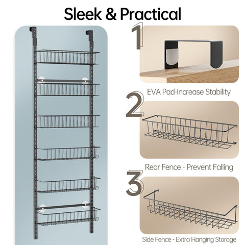 Delamu ganchos para puerta en dos tamaños para mayor compatibilidad.