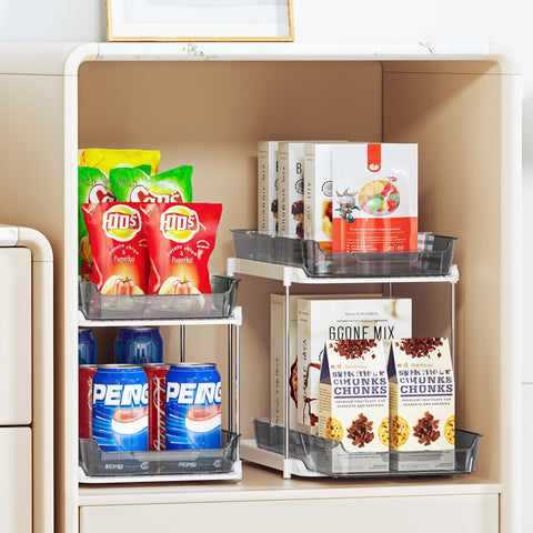 Delamu organizador apilable despensa: aprovecha el espacio vertical en la cocina.
