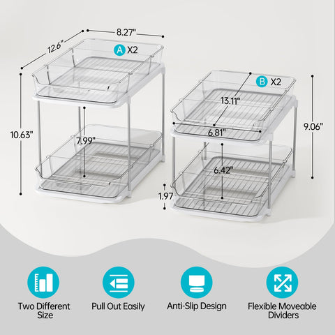 Delamu organizador bajo lavabo deslizable para acceso rápido.