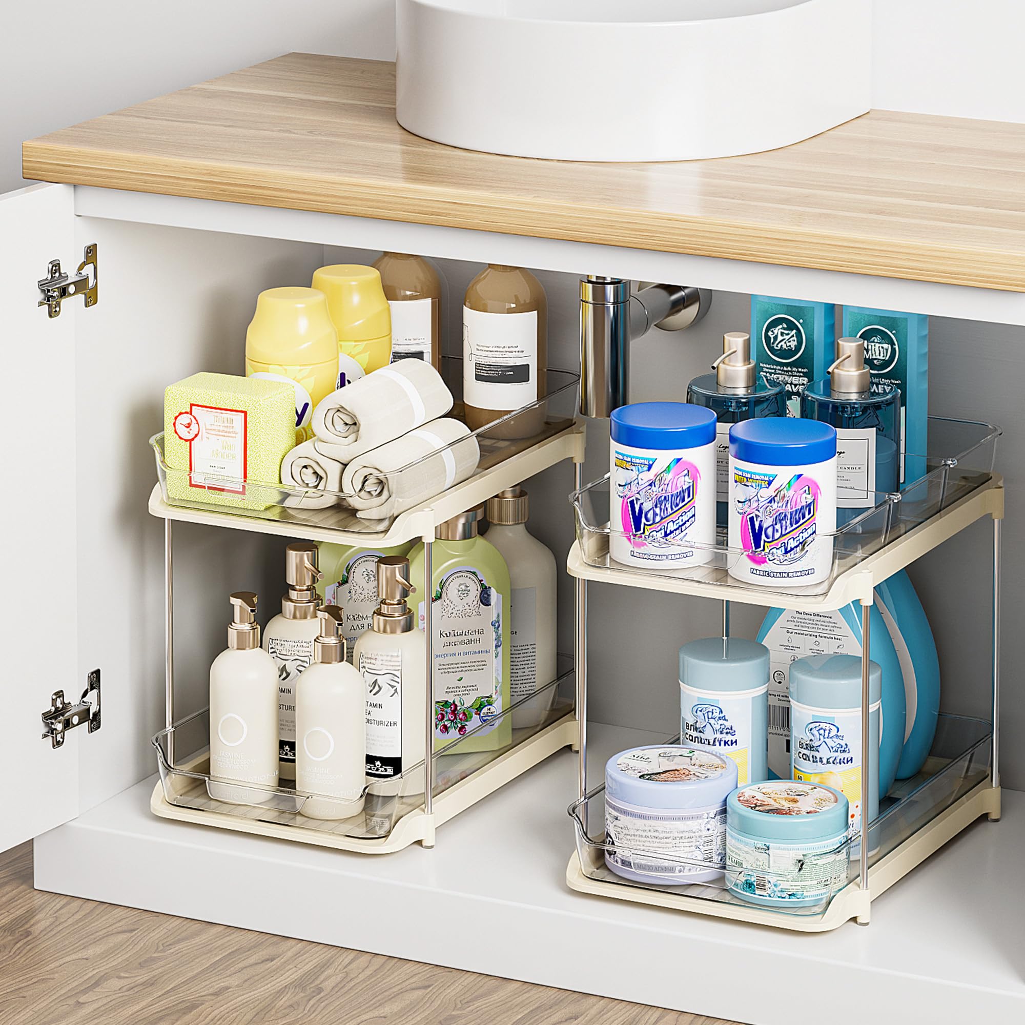 Delamu base antideslizante para organizadores de baño garantiza estabilidad al usar cajones.