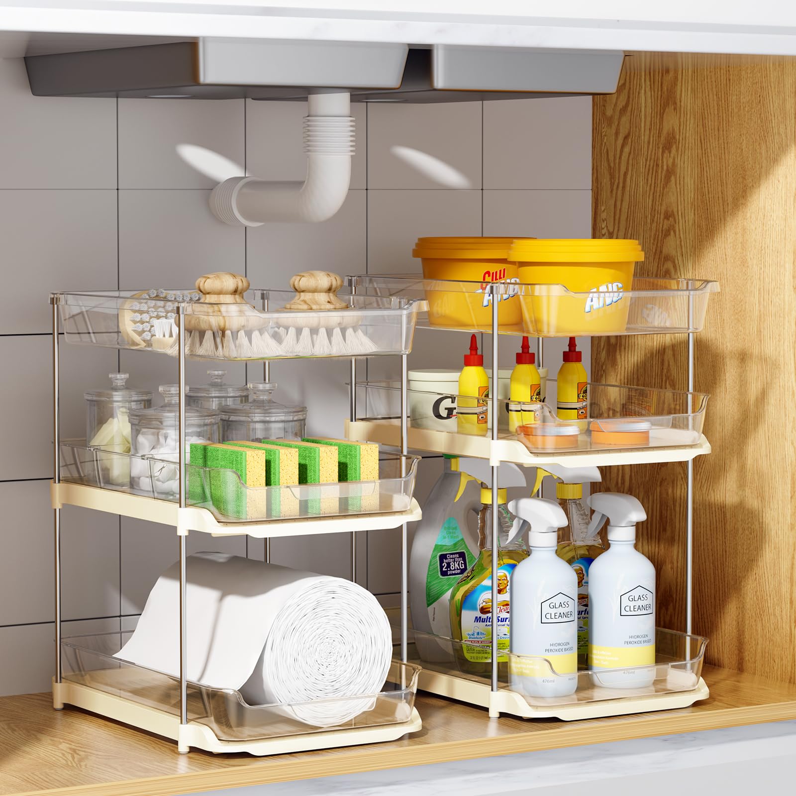Delamu organizador beige para baño y superficies optimizadas.