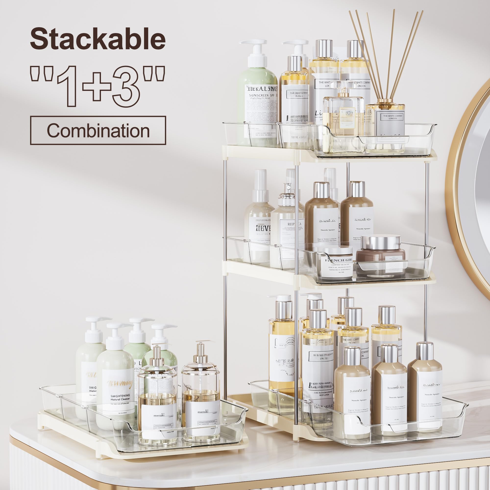 Delamu organizador de cocina deslizante para despensa, facilita ver y alcanzar condimentos.