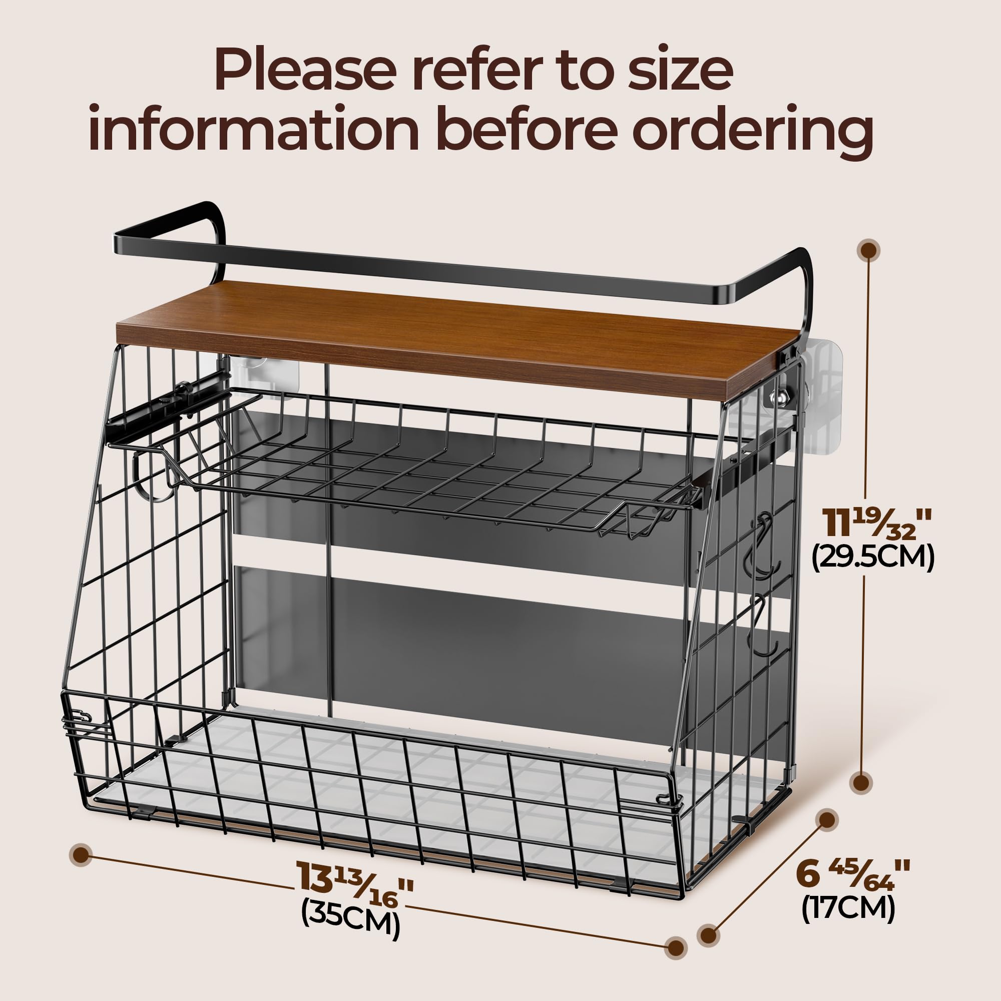 Delamu organizador compacto para cocina, ideal para mantener frutas y verduras a mano.