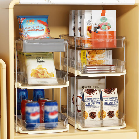 Delamu organizador de gabinete con divisores movibles para cocina y baño.