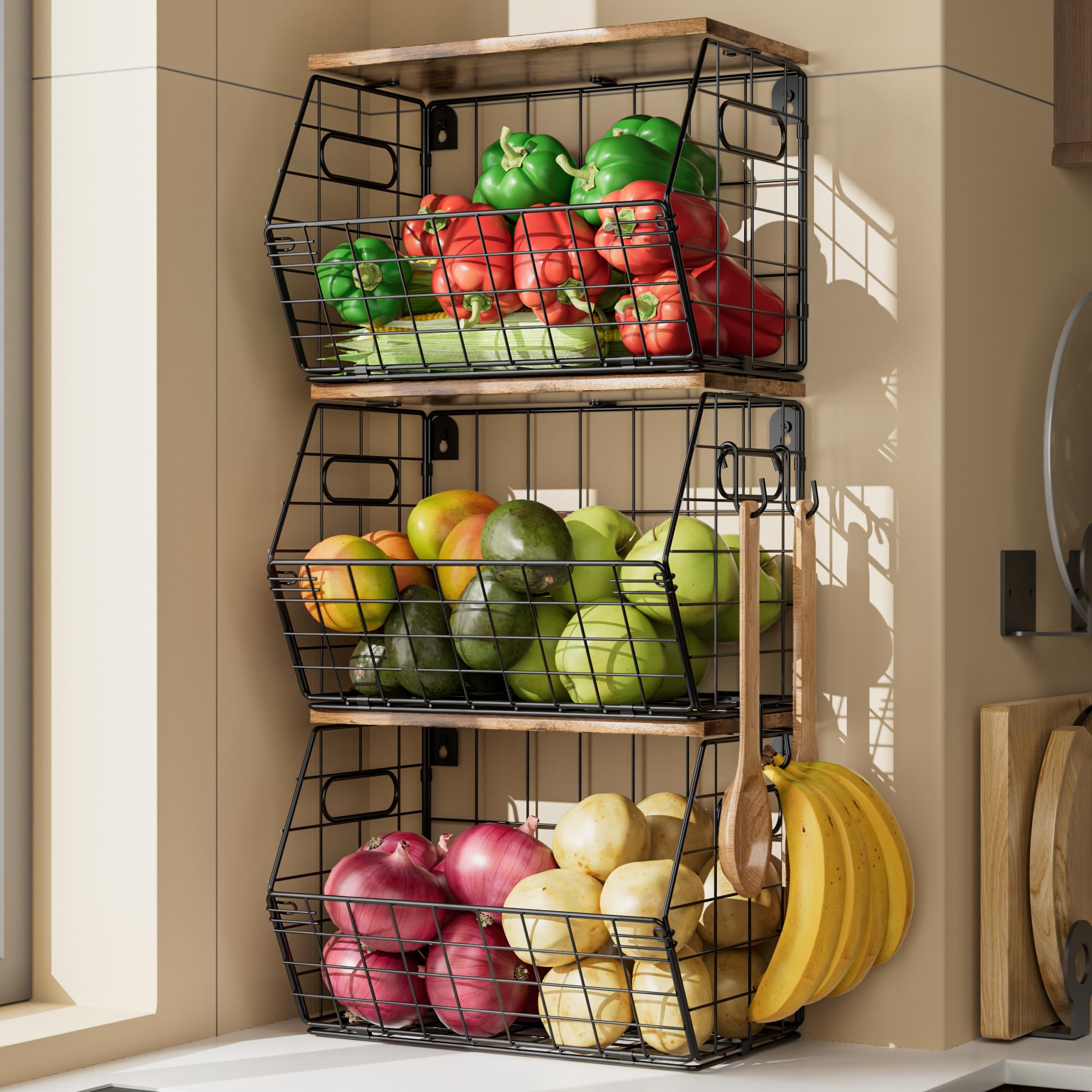 Delamu organizador-pared-metal organización vertical para utensilios y alimentos