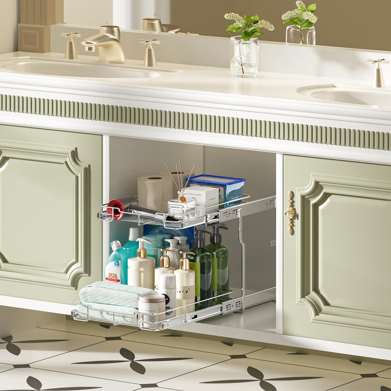 Delamu Uso multifuncional para cocina y baño, maximiza espacio sin complicaciones.