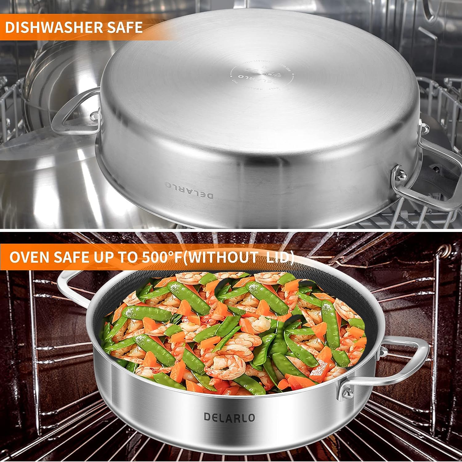 Apto para lavavajillas y horno DELARLO hasta 260 C