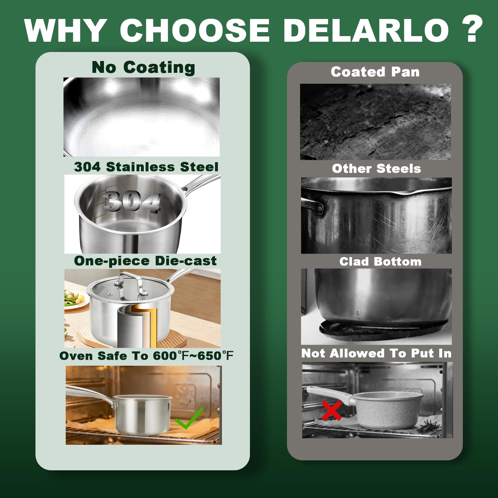 DELARLO mango ergonomico facilita un agarre comodo