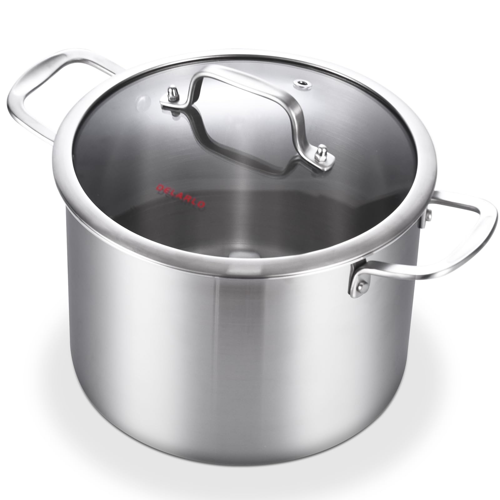 DELARLO olla triple capa 8qt con tapa para cocción uniforme y eficiente