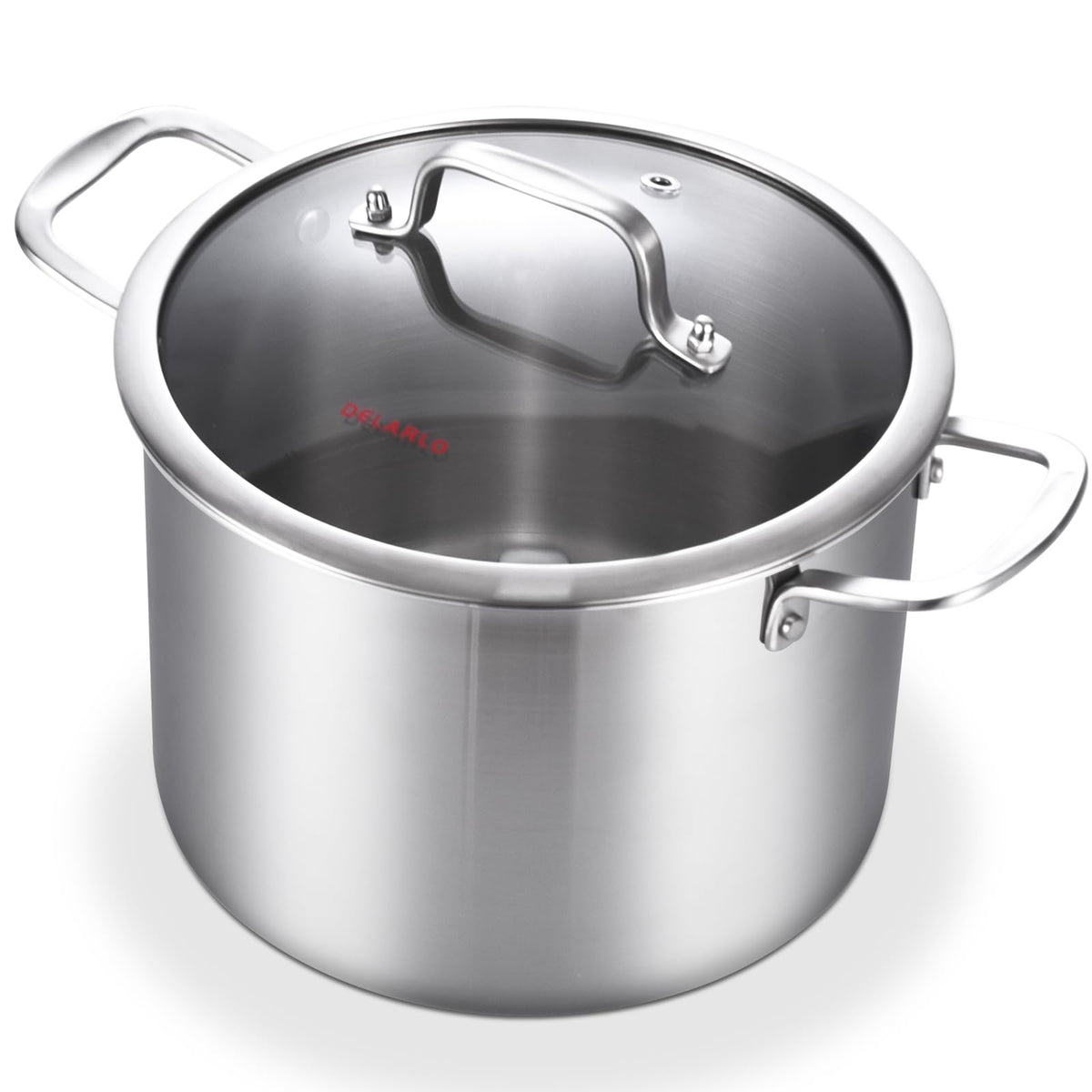 DELARLO olla triple capa 8qt con tapa para cocción uniforme y eficiente