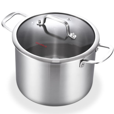 DELARLO olla triple capa 8qt con tapa para cocción uniforme y eficiente
