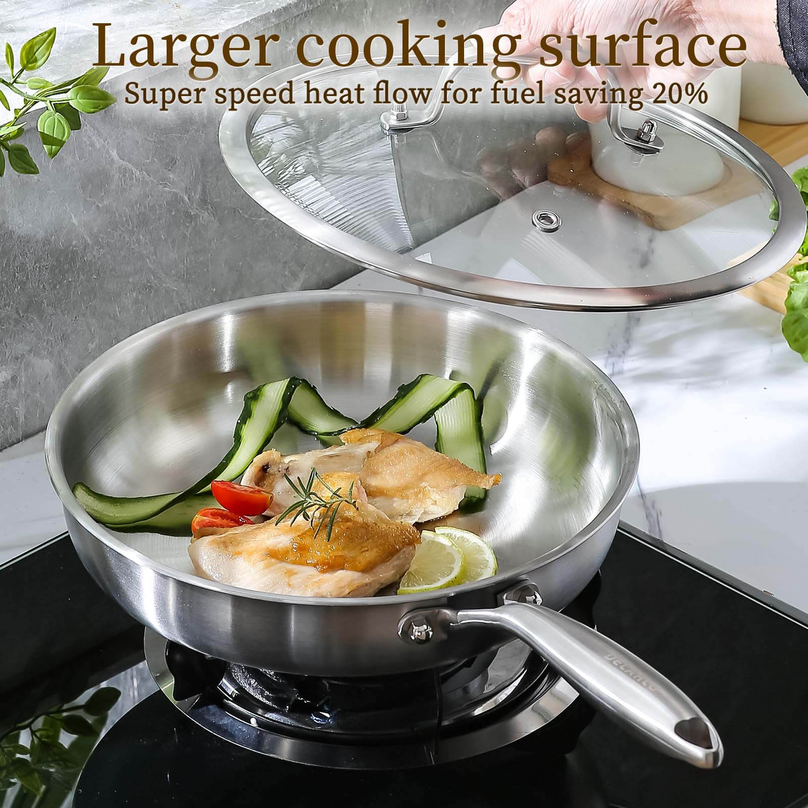 DELARLO compatible con inducción para cocinar en cualquier cocina.