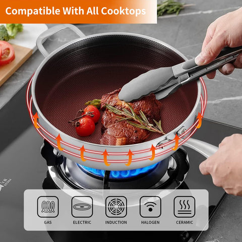 DELARLO sartén compatible con todas las cocinas, incluida inducción.