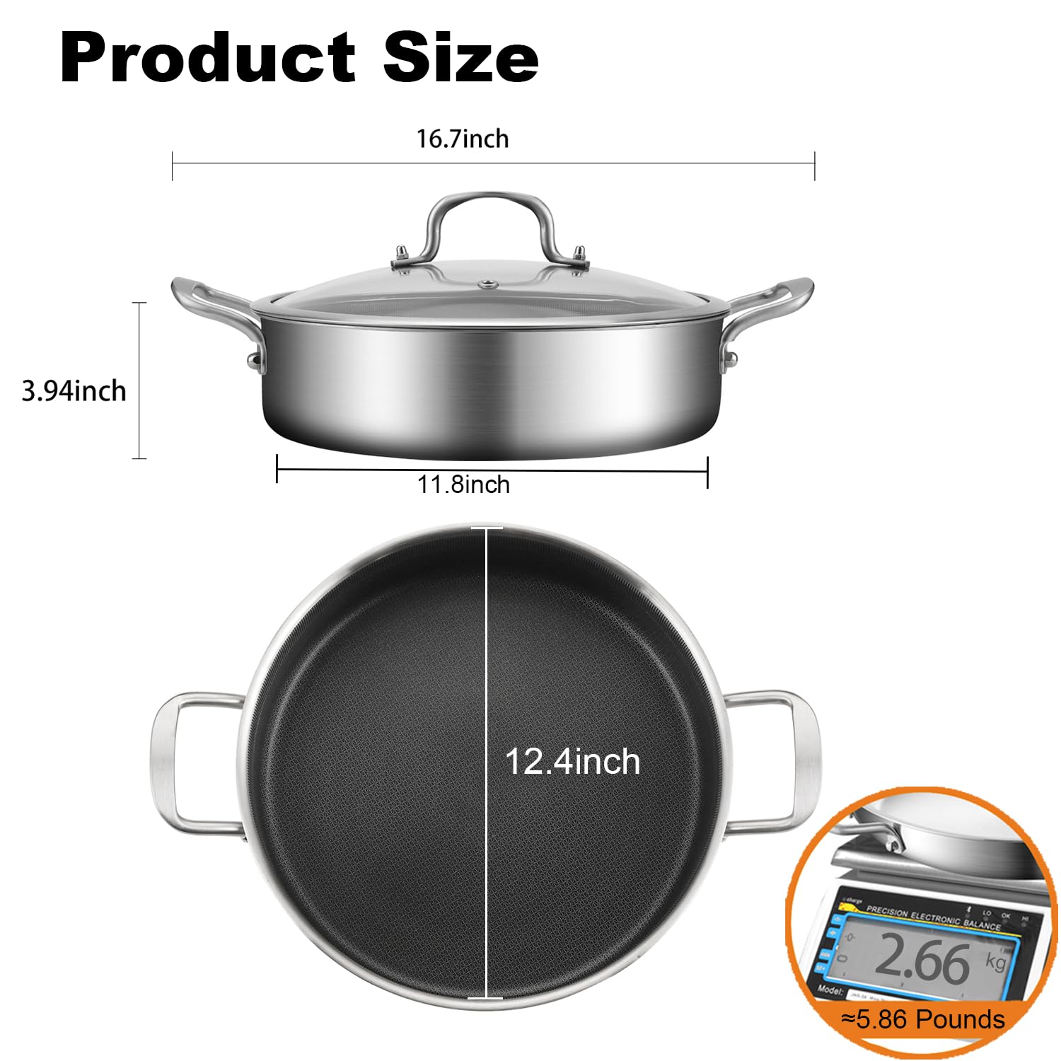 Tapa de vidrio DELARLO para vigilar la cocción sin levantarla