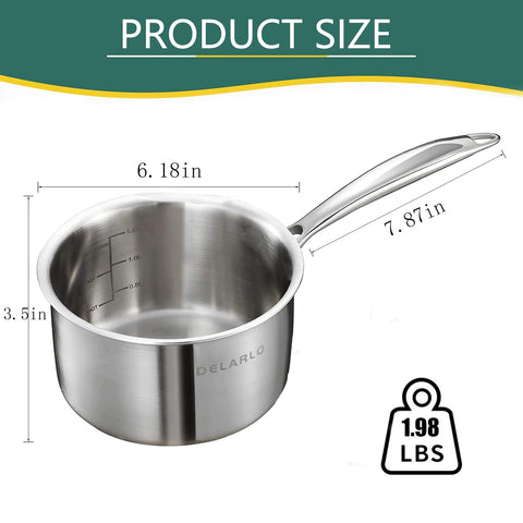Mango ergonómico DELARLO Triplay 1QT, agarre cómodo y seguro.