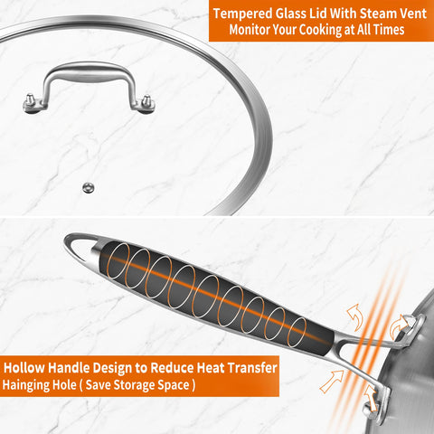 DELARLO wok de alto borde para salteados con control de calor.