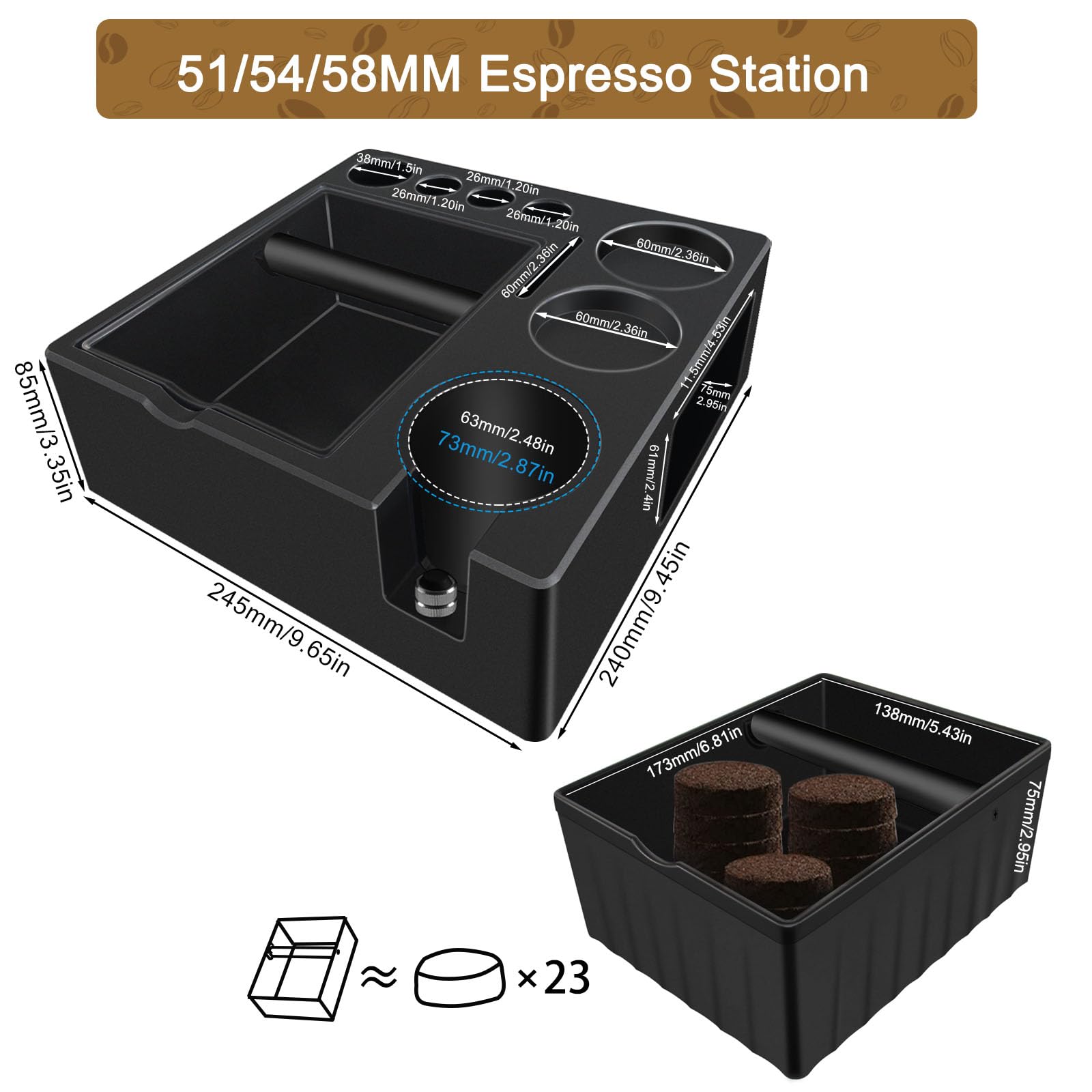 delerke almacenamiento accesorios 51-58mm: organización rápida de herramientas de café.