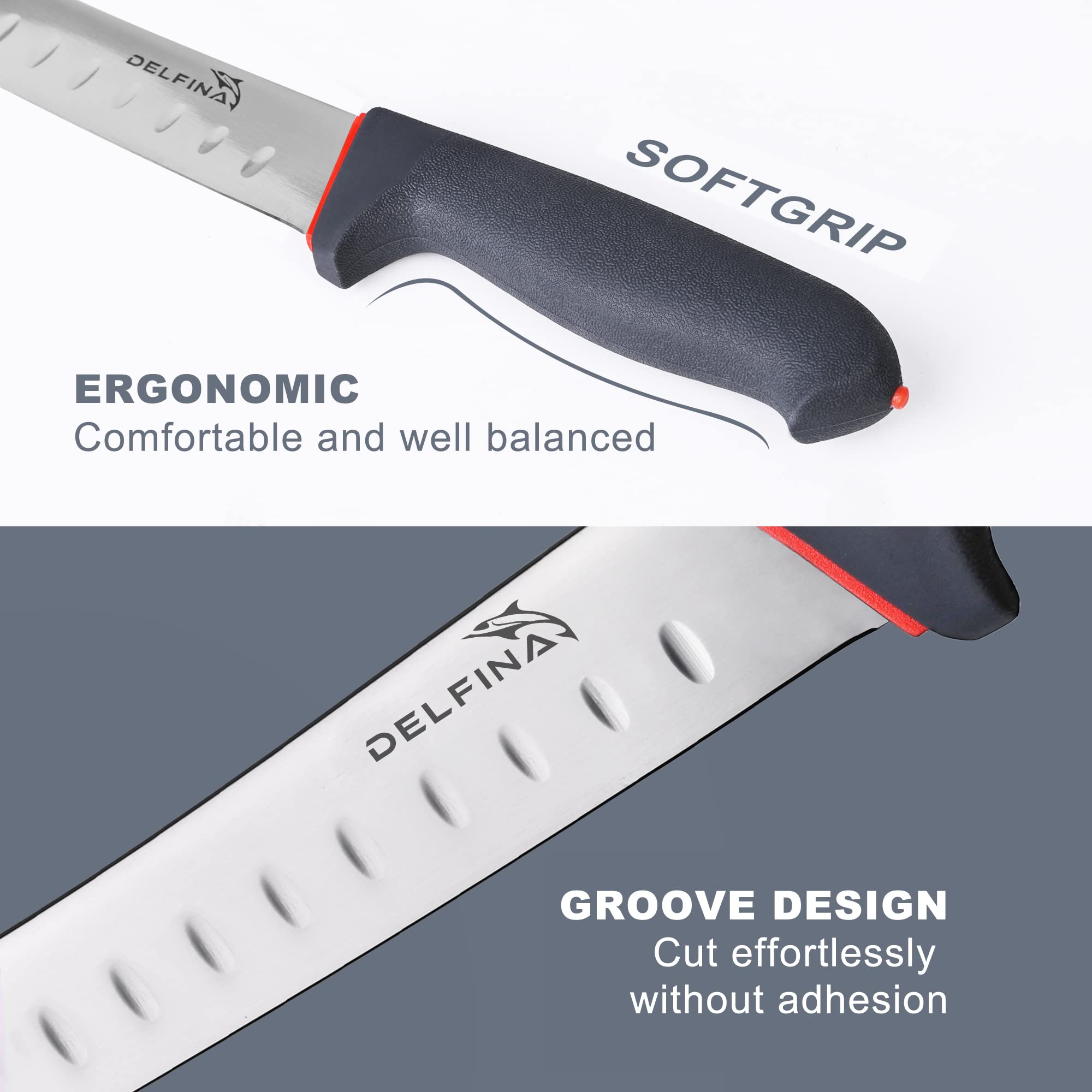 DELFINA mango ergonómico facilita el manejo cómodo.