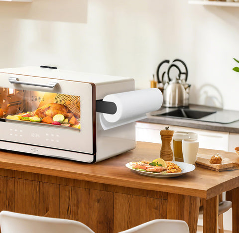 Deliton porta-rollos magnético para camping, base estable y uso cómodo en espacios reducidos.