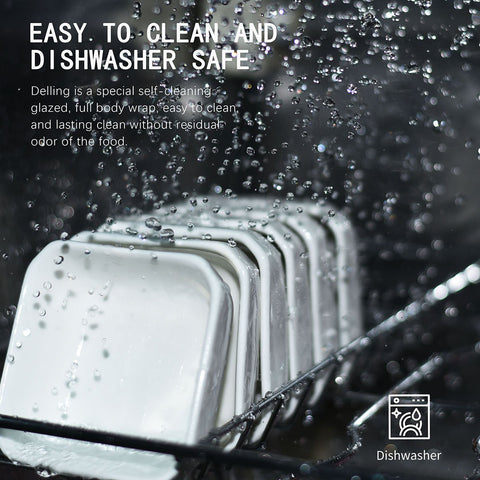 DELLING cuencos ceramicos blancos aptos para horno y microondas