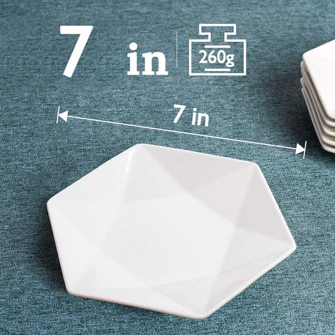 Platos de porcelana DELLING de 7 pulgadas con acabado liso y brillo.