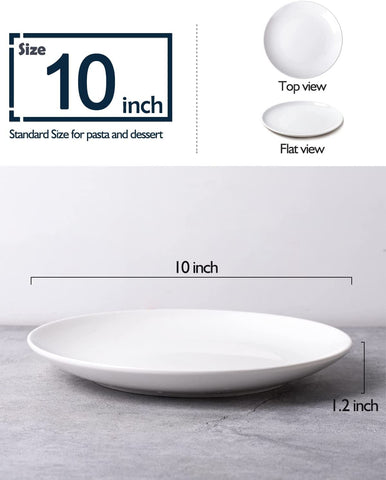 DELLING plato blanco de porcelana 10 pulgadas, ideal para ensaladas y entrantes
