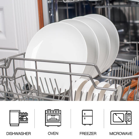 DELLING plato blanco 10 pulgadas, borde elevado para evitar derrames