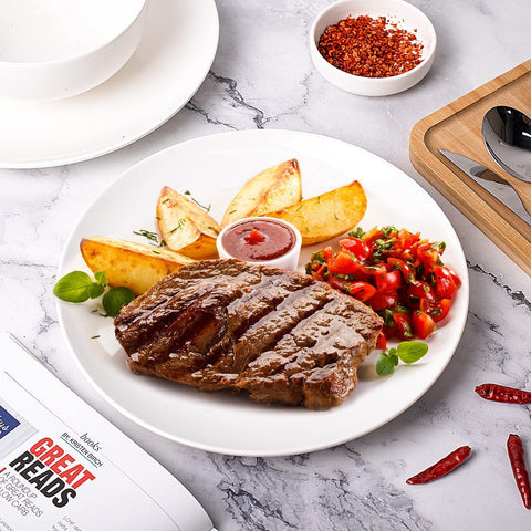 DELLING plato blanco de porcelana apto para microondas y lavavajillas