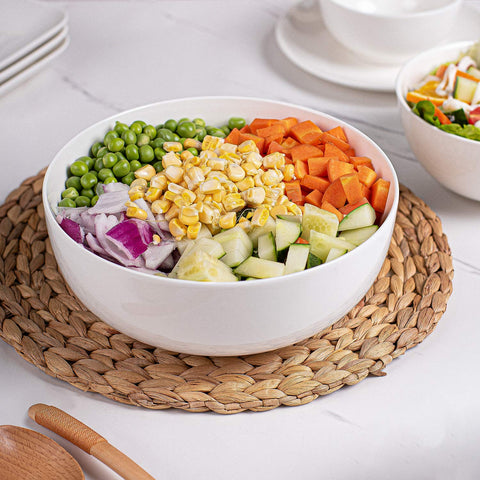 DELLING tazones para ensalada, pasta y sopa en mesa diaria.